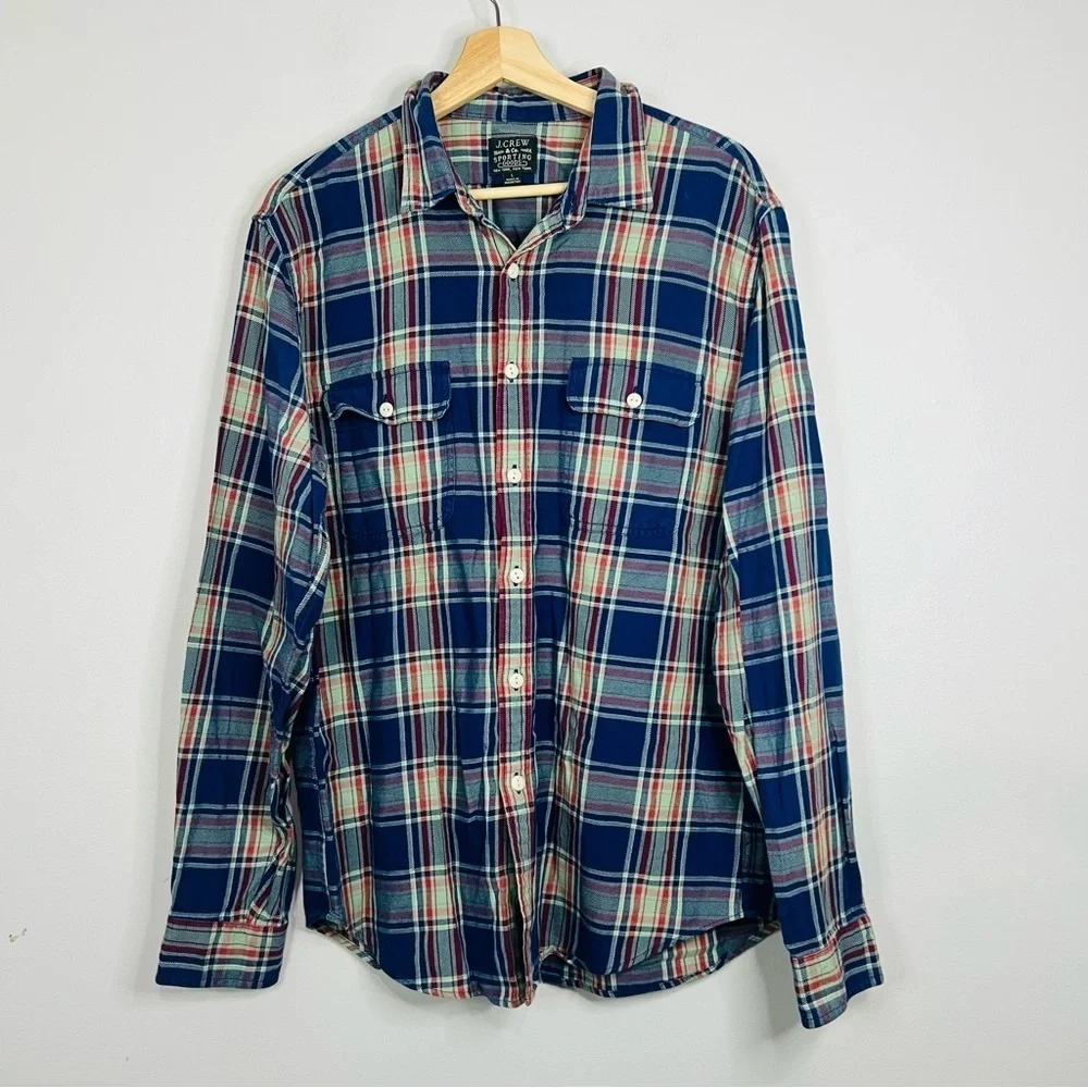 J. Crew Sporting Goods Lightweight Flannel Button Up L
